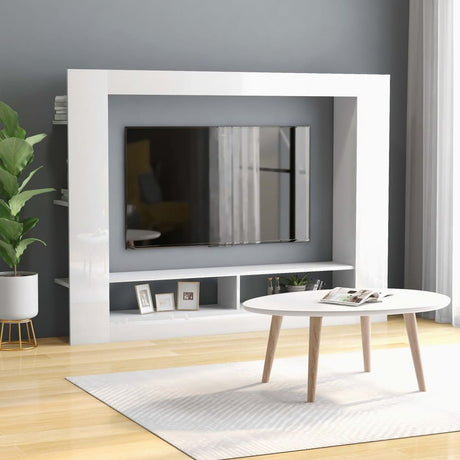 TV Cabinet White 152x22x113 cm Engineered Wood