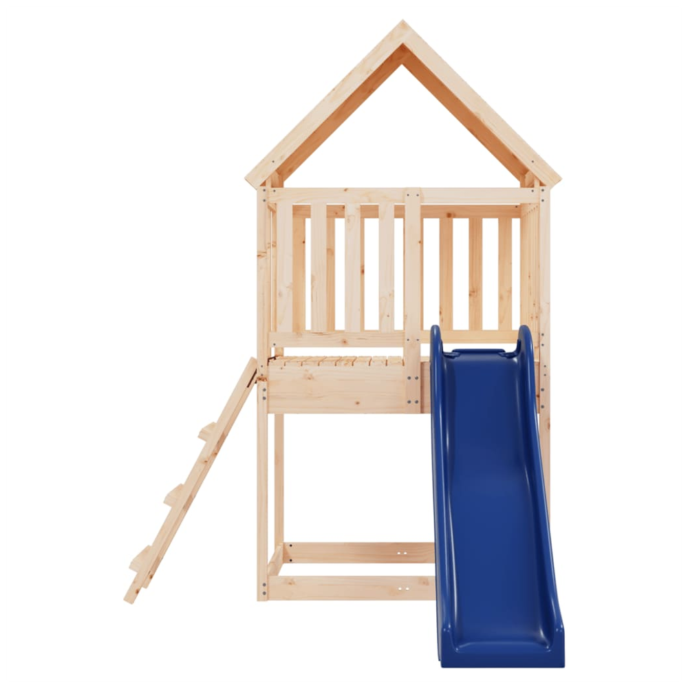 Playhouse with Slide Ladder Solid Wood Pine