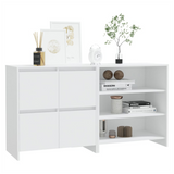 2 Piece Sideboard White Engineered Wood