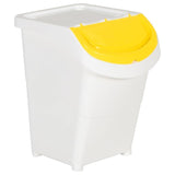 Stackable Waste Bins with Lids 3 pcs White PP 120 L