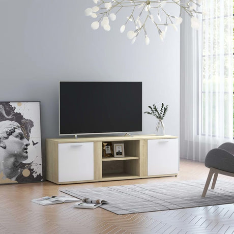 TV Cabinet White 120x34x37 cm Engineered Wood