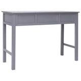 Desk Grey 108x45x76 cm Solid Wood Paulownia