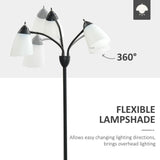 Arc Tree Floor Lamp 3 Adjustable Rotating Lights, with Steel Frame, 155cm, Black