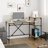 Desk with Shelves Black 135x50x90 cm Engineered Wood&Iron