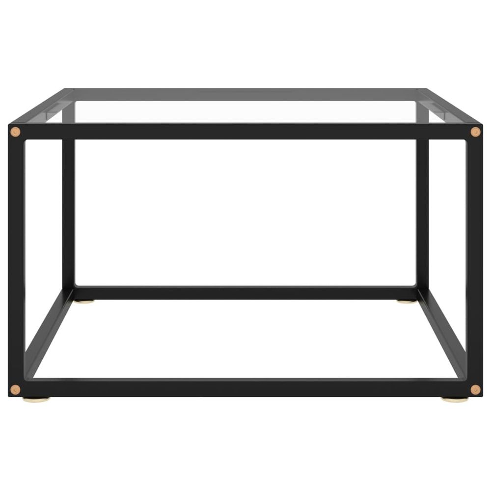 Coffee Table Black with Tempered Glass 60x60x35 cm