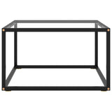 Coffee Table Black with Tempered Glass 60x60x35 cm