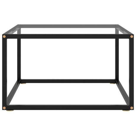 Coffee Table Black with Tempered Glass 60x60x35 cm