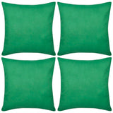 4 Green Cushion Covers Cotton 80 x 80 cm