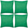 4 Green Cushion Covers Cotton 80 x 80 cm