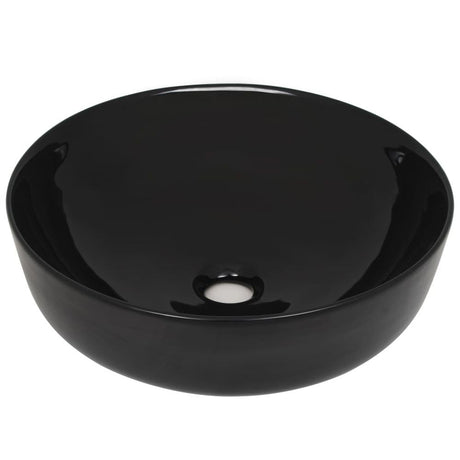 Basin Ceramic Round Black 41.5x13.5 cm