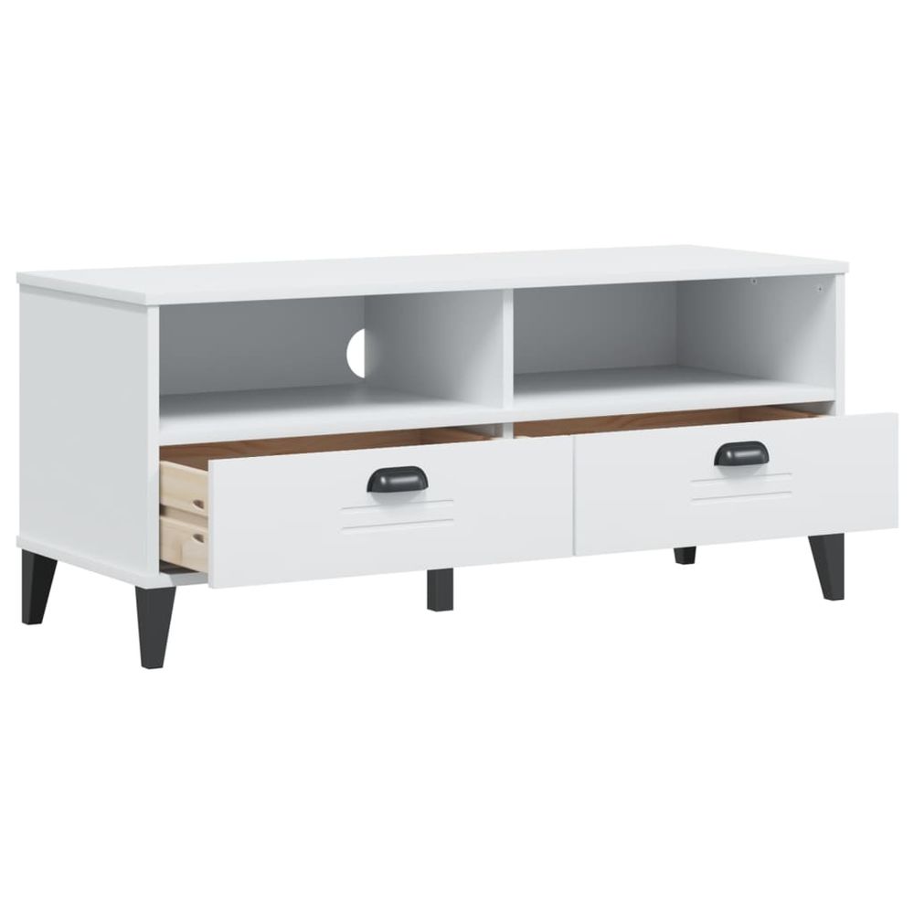 TV Cabinet VIKEN White Solid Wood Pine