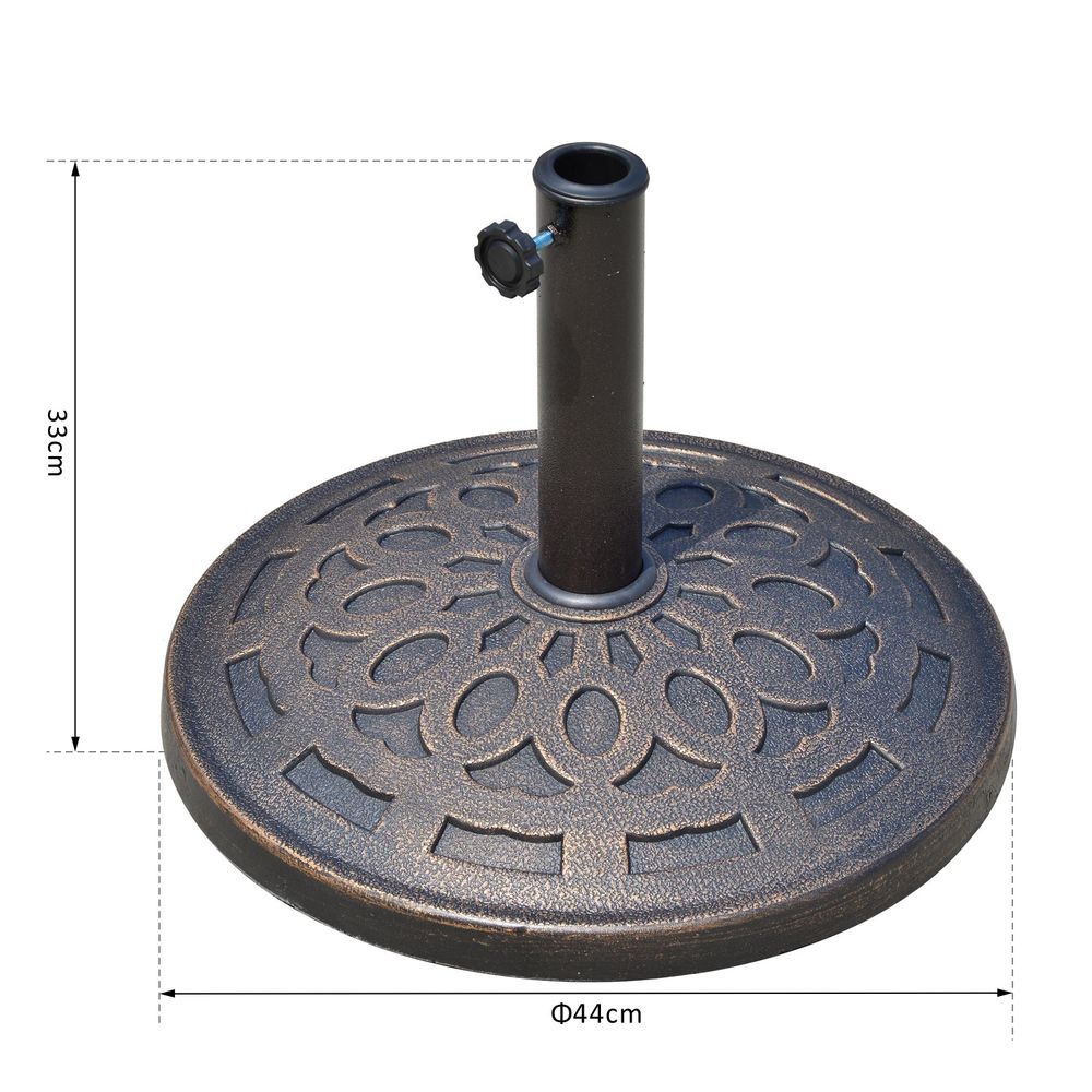 Patio Umbrella Stand 14KG Round Bronze