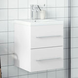 Bathroom Sink Cabinet with Built-in Basin White