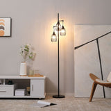 170cm Industrial 3-Light Floor Lamp, Dimmable Black