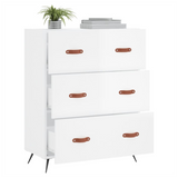 Chest of Drawers High Gloss White 69.5x34x90 cm Engineered Wood