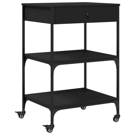 Kitchen Trolley Black 60x48x89.5 cm Engineered Wood