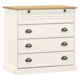 Chest of Drawers VIGO White 80x40x76 cm Solid Wood Pine