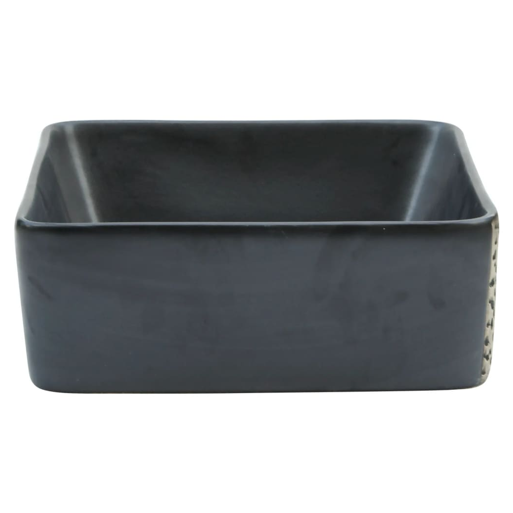 Countertop Basin Black Rectangular 46x35.5x13 cm Ceramic