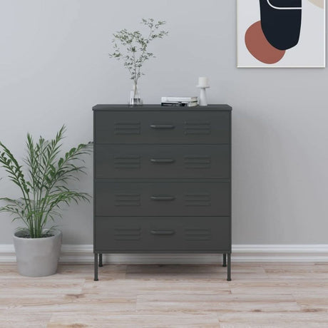 Chest of Drawers Olive Green 80x35x101.5 cm Steel