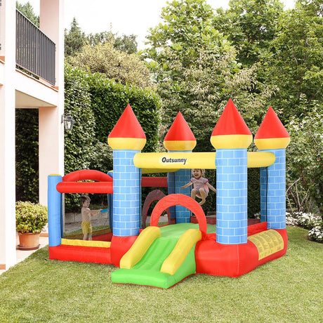 Bouncy Castle W/ Slide Pool 4 in 1 composition W/ Blower Multi-color