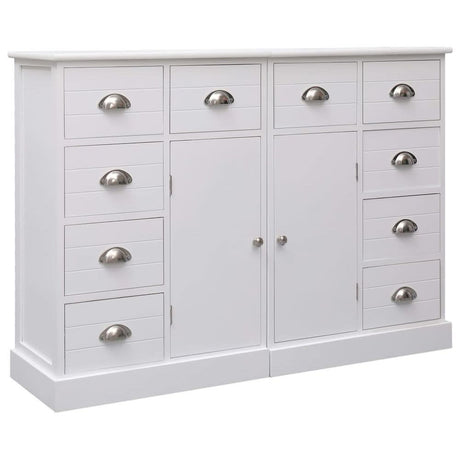 Sideboard with 10 Drawers Grey 113x30x79 cm Wood