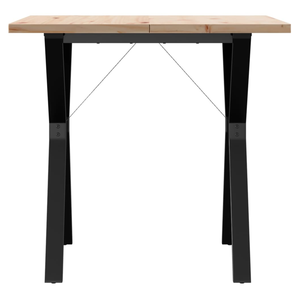 Dining Table Y-Frame 80x80x75.5 cm Solid Wood Pine and Cast Iron