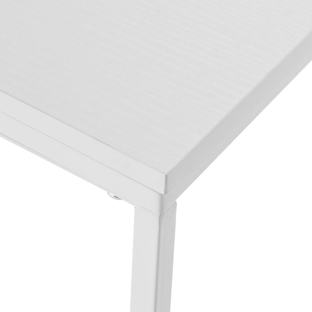 48*28*58cm C Type Single Layer MDF Iron Rectangle White Triamine Side Table White Spray