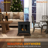 Ethanol Fireplace Stove Freestanding Bioethanol Fire w/ 0.9L Tank Black