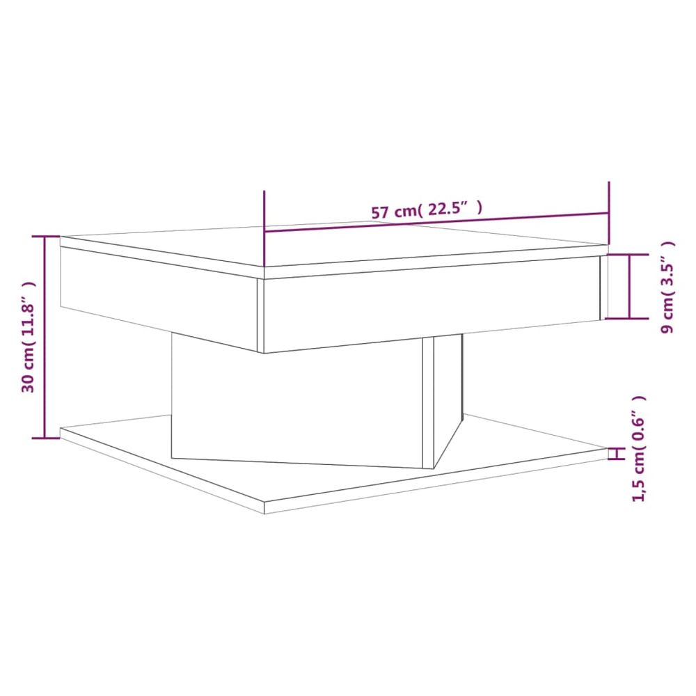 Coffee Table Smoked Oak 57x57x30 cm Engineered Wood