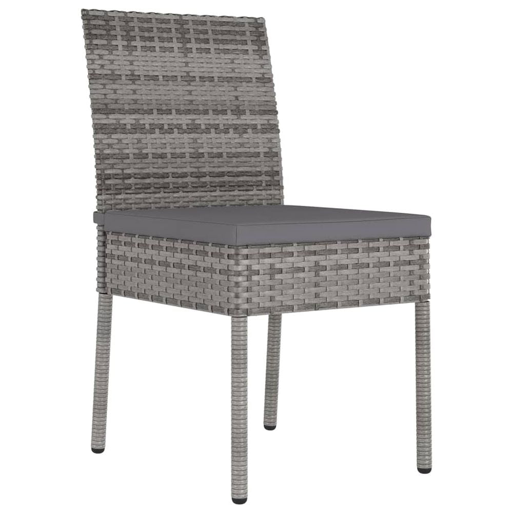 Garden Dining Chairs 4 pcs Poly Rattan Grey