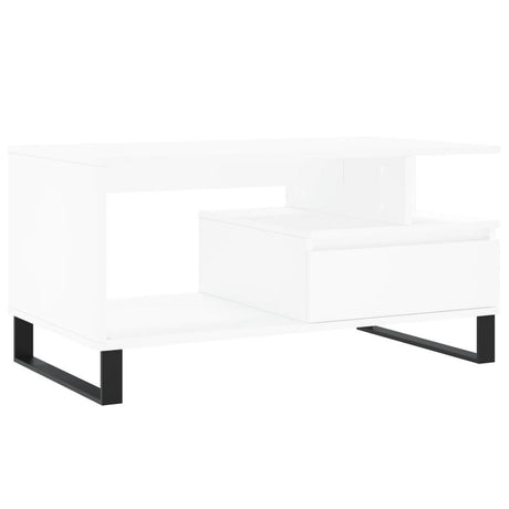 Coffee Table White 90x49x45 cm Engineered Wood