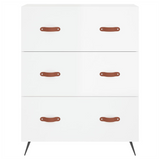 Chest of Drawers High Gloss White 69.5x34x90 cm Engineered Wood