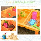 Sand and Water Table 16 pcs Beach Toy Set 2 in 1 Activities Playset