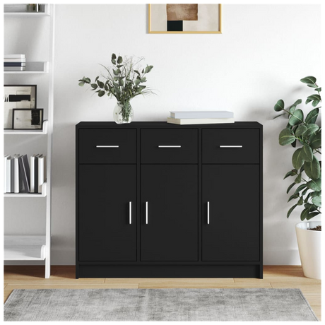 Sideboard Black 91x28x75 cm Engineered Wood