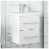 Bathroom Sink Cabinet with Built-in Basin White