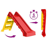 Foldable Slide for Kids Indoor Outdoor Red and Yellow