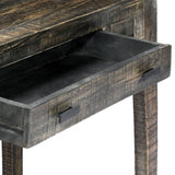 Desk Black 110x50x75 cm Solid Mango Wood