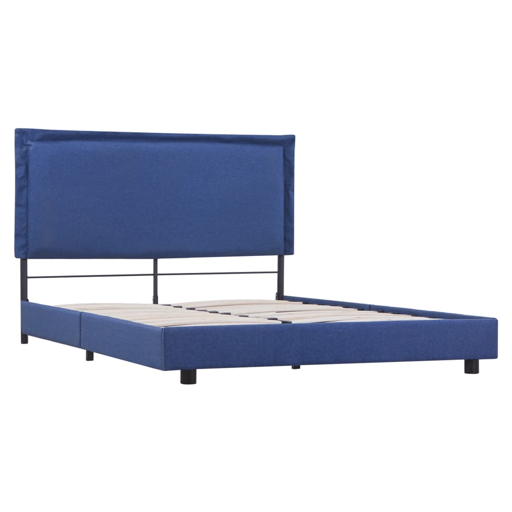 Bed Frame Blue Fabric 135x190 cm 4FT6 Double