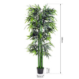 Artificial Bamboo Tree Plant, 1.8 m-Green Bamboo/ Black Pot