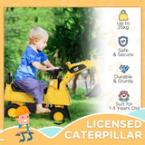 CAT Licensed Kids Construction Ride-On Digger w/ Shovel, for 1-3 Years