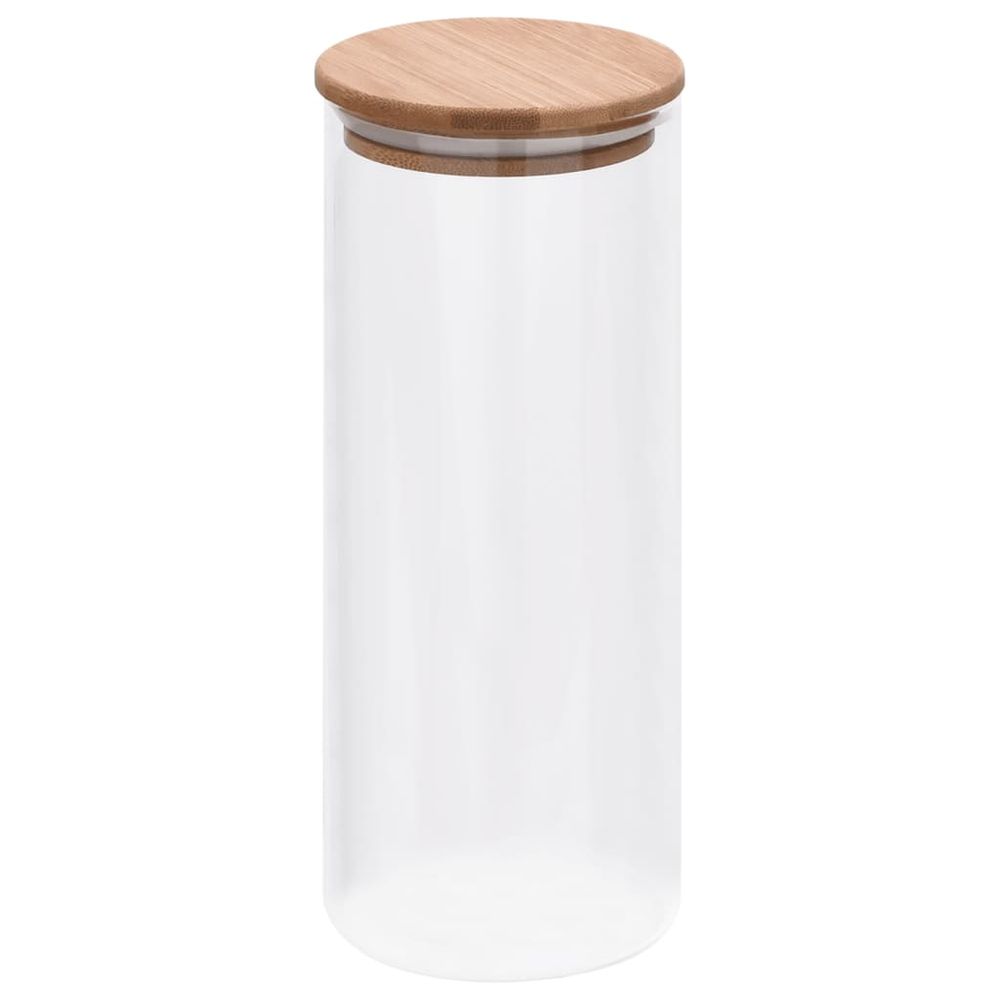 Storage Glass Jars with Bamboo Lid 6 pcs 1000 ml