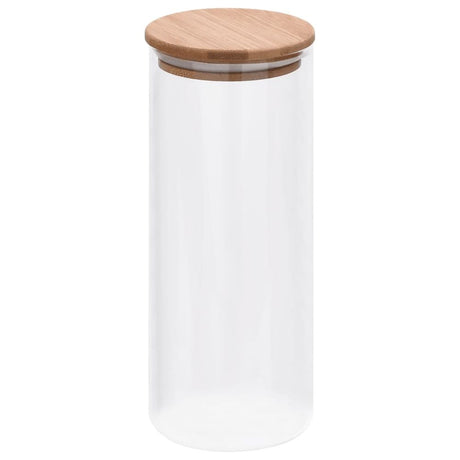 Storage Glass Jars with Bamboo Lid 6 pcs 1000 ml