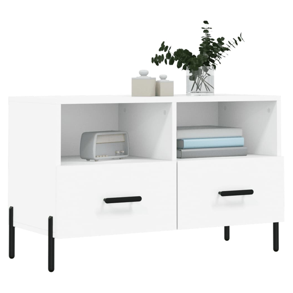 TV Cabinet White 80x36x50 cm Engineered Wood