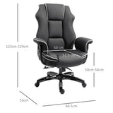 Piped PU Leather Padded High-Back Computer Office Gaming Chair Black Vinsetto