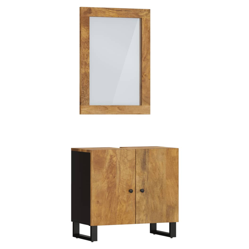 2 Piece Bathroom Furniture Set Solid Wood Mango