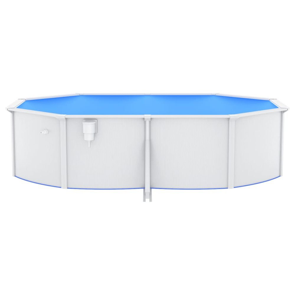 Swimming Pool with Steel Wall Oval 490x360x120 cm White