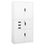 Office Cabinet White 90x40x180 cm Steel