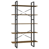 5-Tier Book Cabinet Brown 100x30x175 cm Pinewood