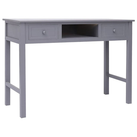 Desk Grey 108x45x76 cm Solid Wood Paulownia