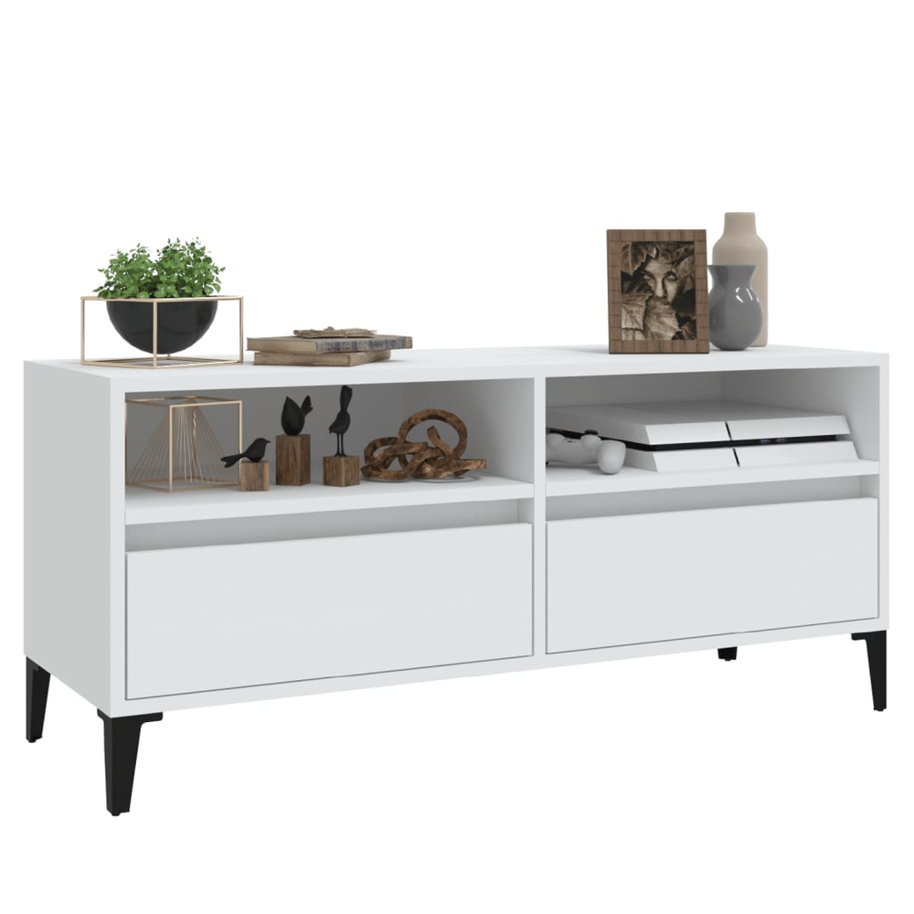 TV Cabinet White 100x34.5x44.5 cm Engineered Wood